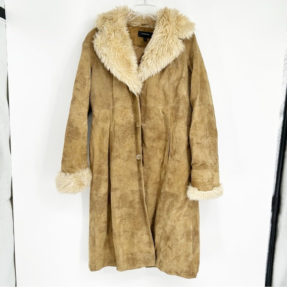 colebrook Jackets & Coats Colebrook Tan Faux Fur Trimmed 0 Leather